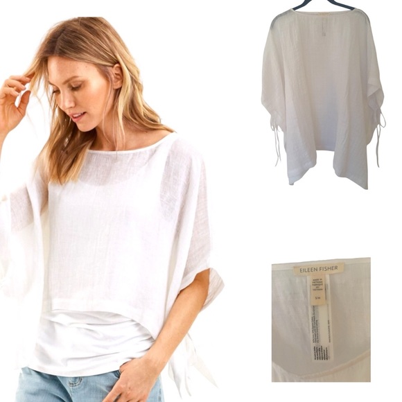 Eileen Fisher Tops - Eileen Fisher Linen Cropped Ponchi